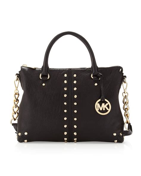 michael kors all black bag|michael kors black studded bag.